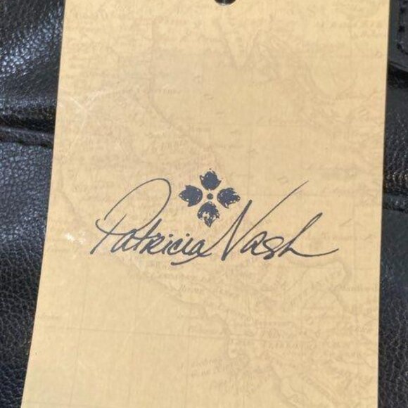 NWT! Patricia Nash Women's Leather Cavalino Cow Venezia Crossbody Bag Black - Picture 10 of 11